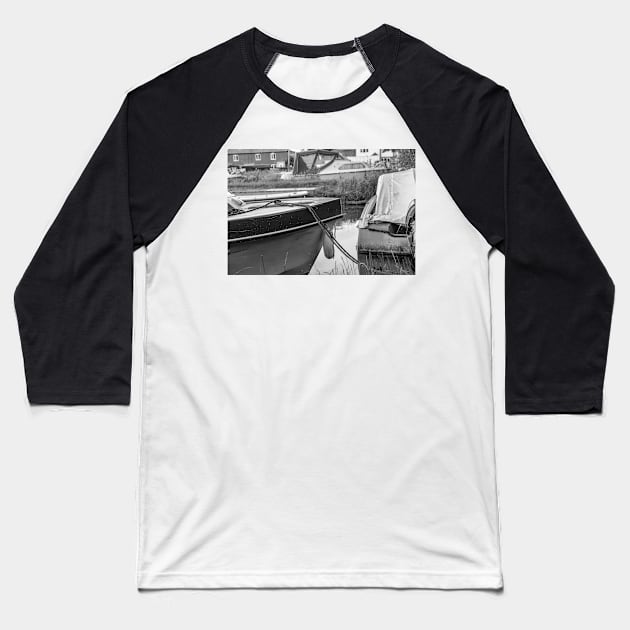 Boats moored on the Norfolk Broads Baseball T-Shirt by yackers1